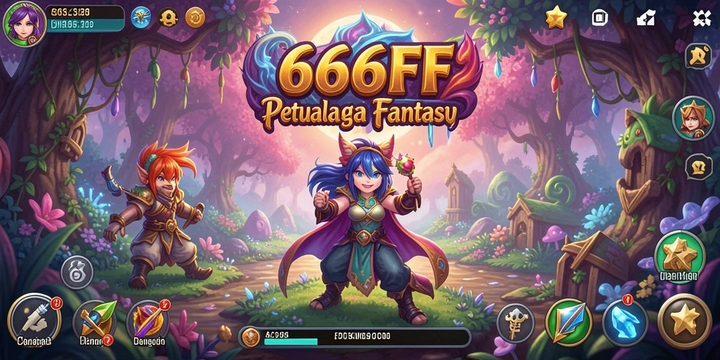 Tampilan screenshot utama 666FF menampilkan dunia petualangan yang memukau.