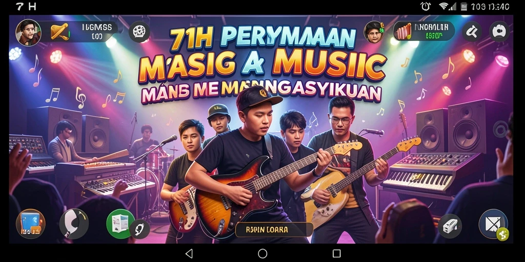 Screenshot gameplay 71H menampilkan interaksi musik yang dinamis.