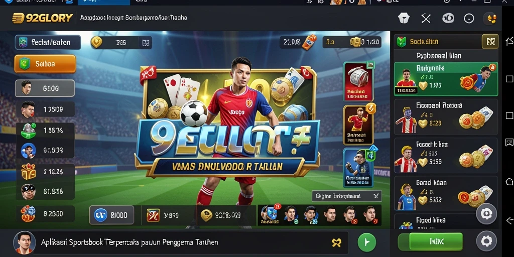 Screenshot gameplay 92GLORY dengan tampilan taruhan olahraga yang menarik.
