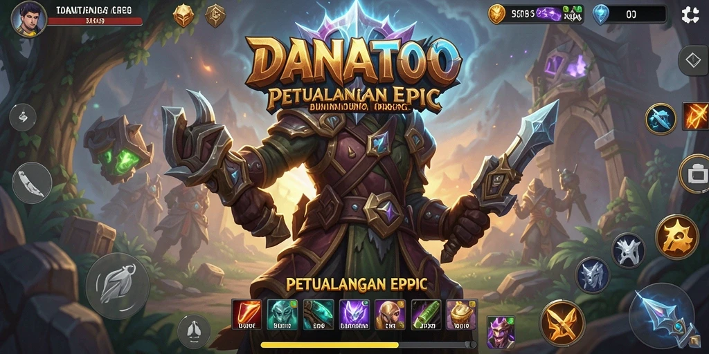 Screenshot gameplay <strong>DANATOTO</strong> yang menunjukkan aksi bertempur yang seru dan grafis yang menakjubkan.