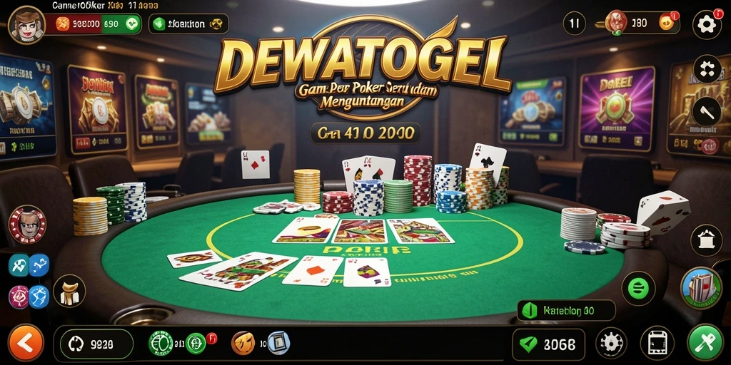 Tampilan menarik dari gameplay Poker di DEWATOGEL.