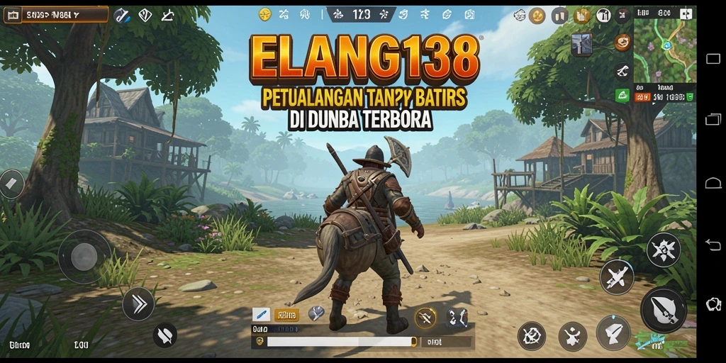 Screenshot menampilkan karakter beraksi di dunia Open World yang menakjubkan.