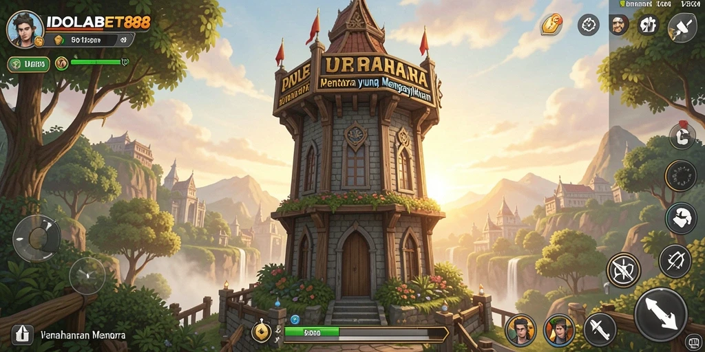 Tampilan menarik dari gameplay Tower Defense yang mendebarkan di IDOLABET88.