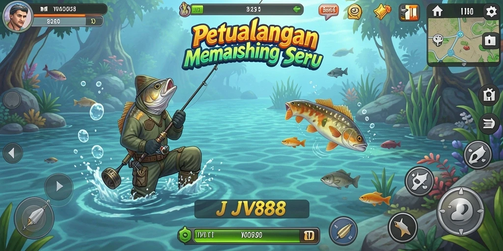 Tampilan gameplay <strong>JV88</strong> yang realistis dan mendebarkan dalam memancing.