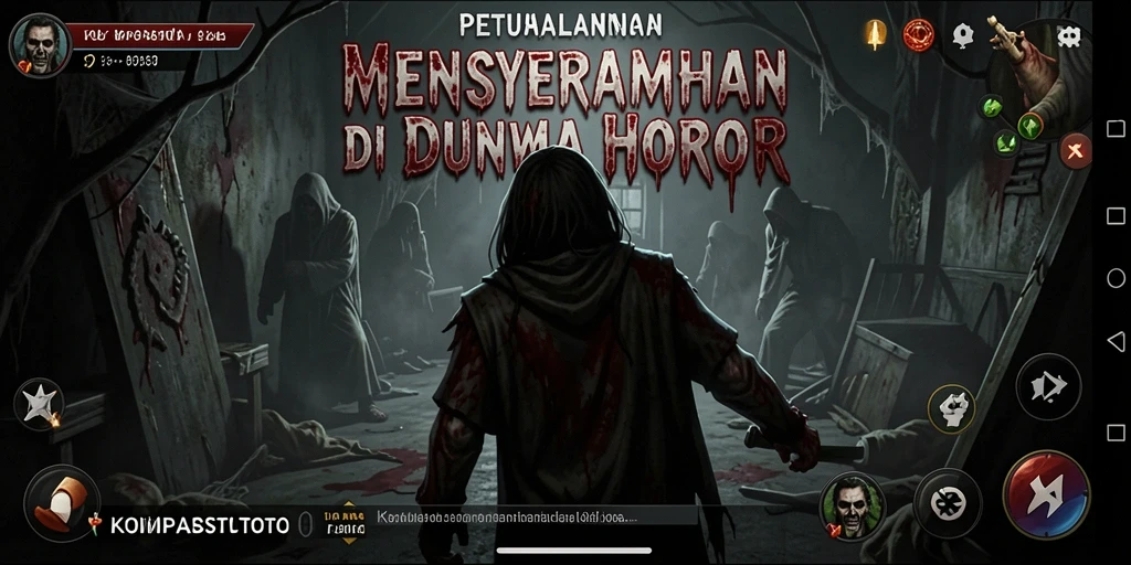 Screenshot menampilkan pengalaman gameplay yang mencekam dalam KOMPASTOTO.