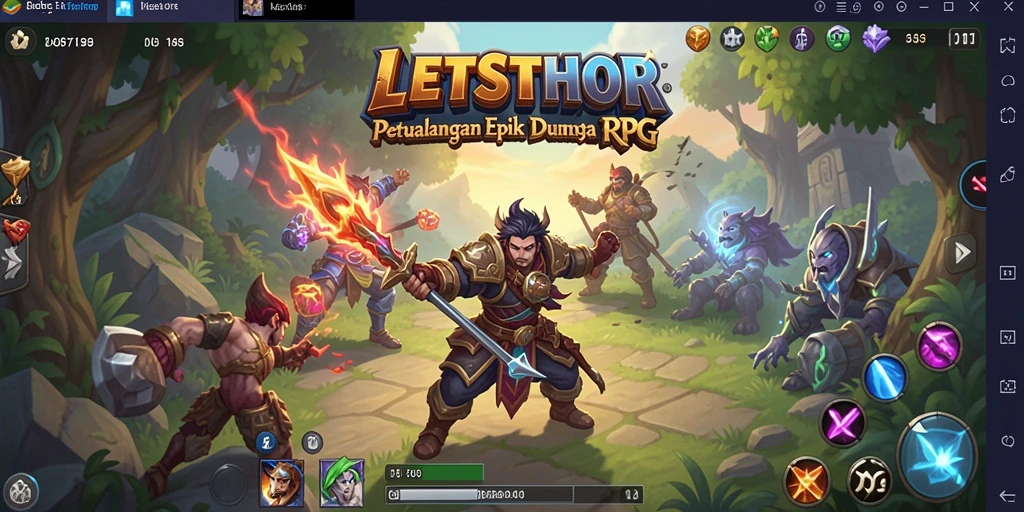 Tangkapan layar LETSTHOR menampilkan aksi pertarungan epik di dunia RPG.