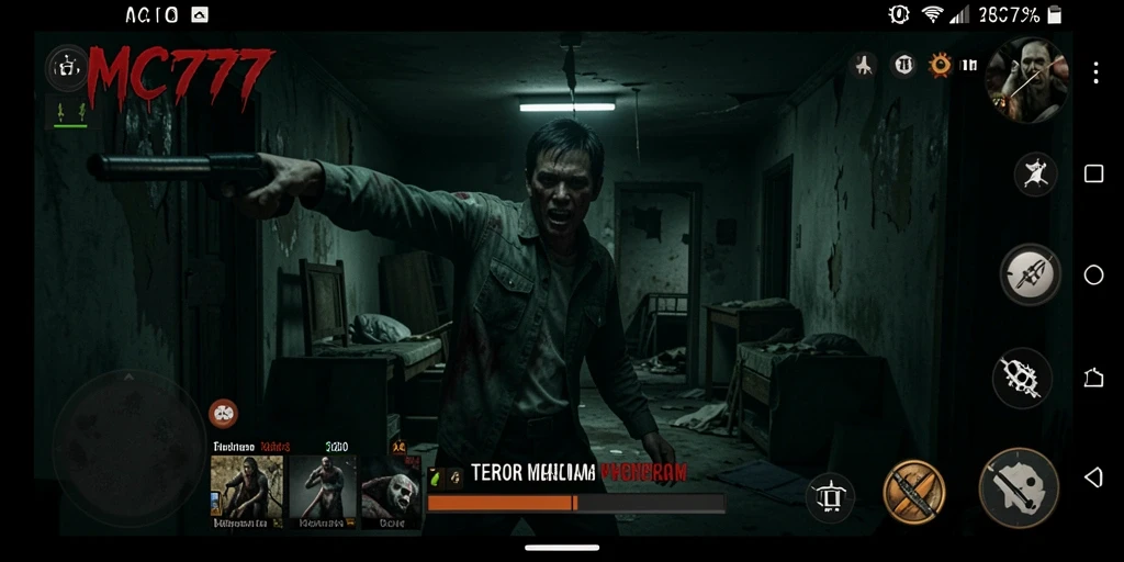 Tampilan gameplay yang menyajikan suasana horor yang menegangkan.