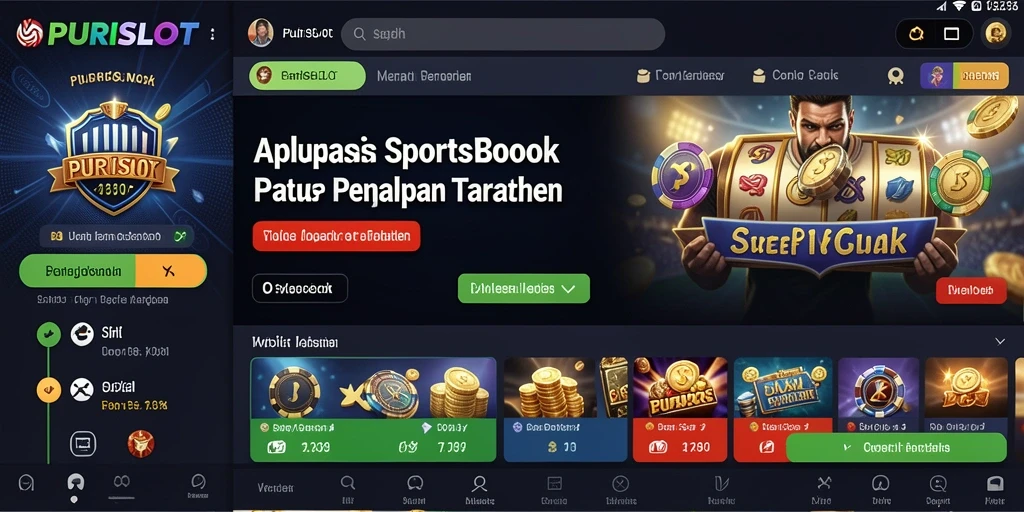Tampilan gameplay Sportsbook yang menarik dan interaktif di PURISLOT.