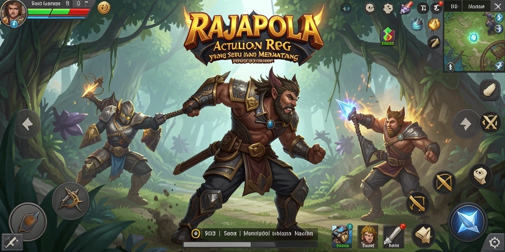 Tampilan gameplay menarik dari RAJAPOLA dengan aksi ARPG yang intens.