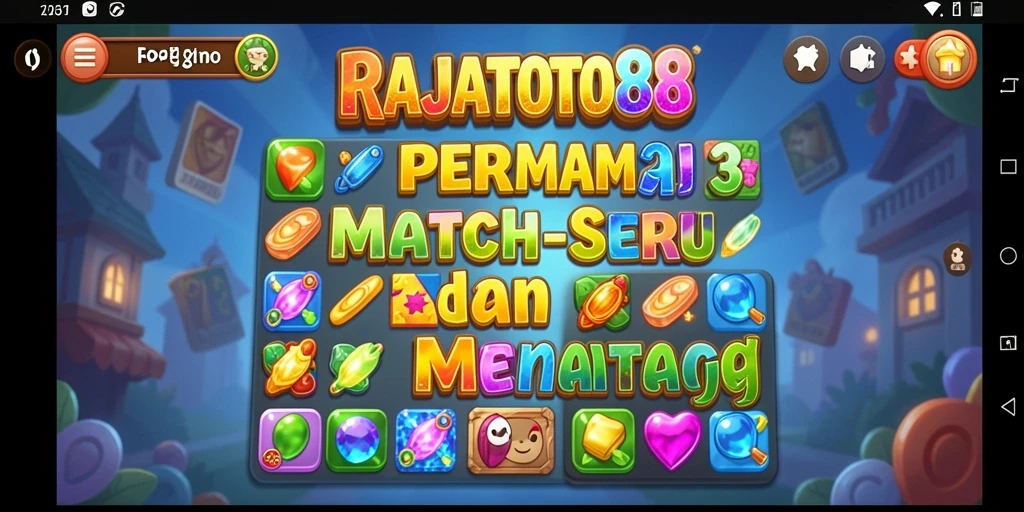 Tampilan gameplay seru RAJATOTO88 dengan tantangan match-3.
