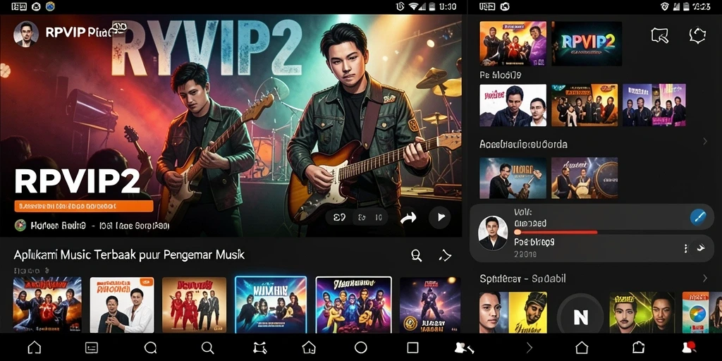 Tampilan gameplay RPVIP2 dengan fitur permainan musik yang menarik.