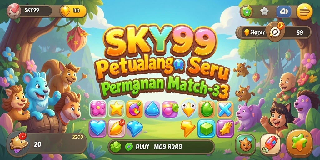 Screenshot gameplay SKY99 dengan aksi mencocokkan elemen Match-3 yang seru.