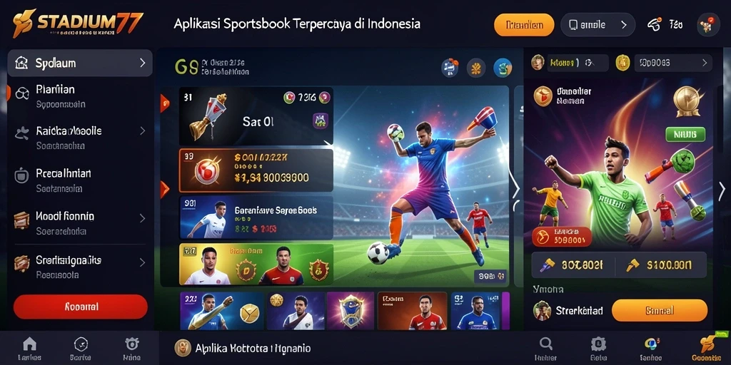 Screenshot utama STADIUM77 menampilkan taruhan olahraga yang menarik.
