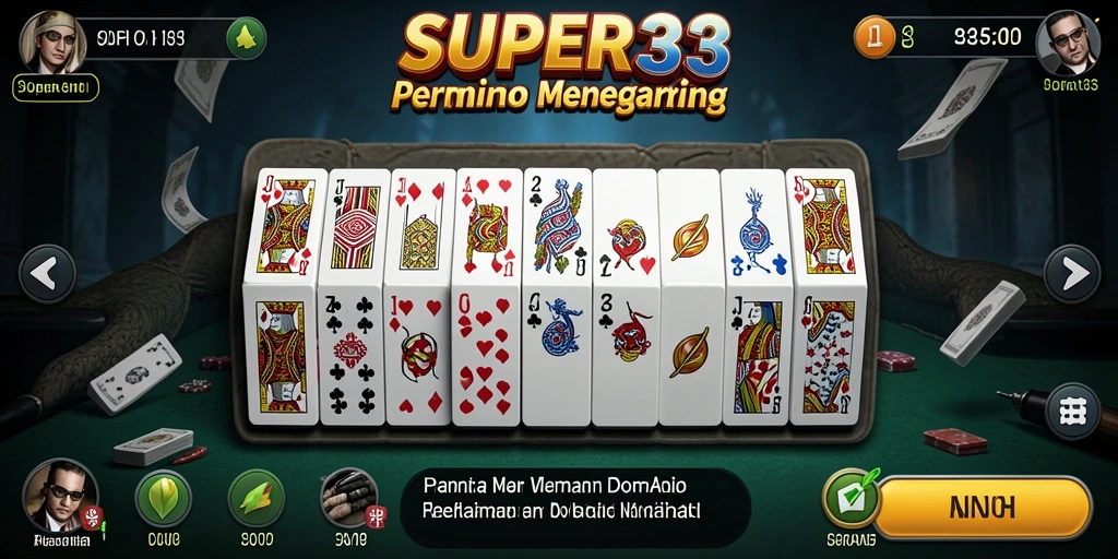 Tampilan gameplay menarik saat bermain domino di SUPER33.