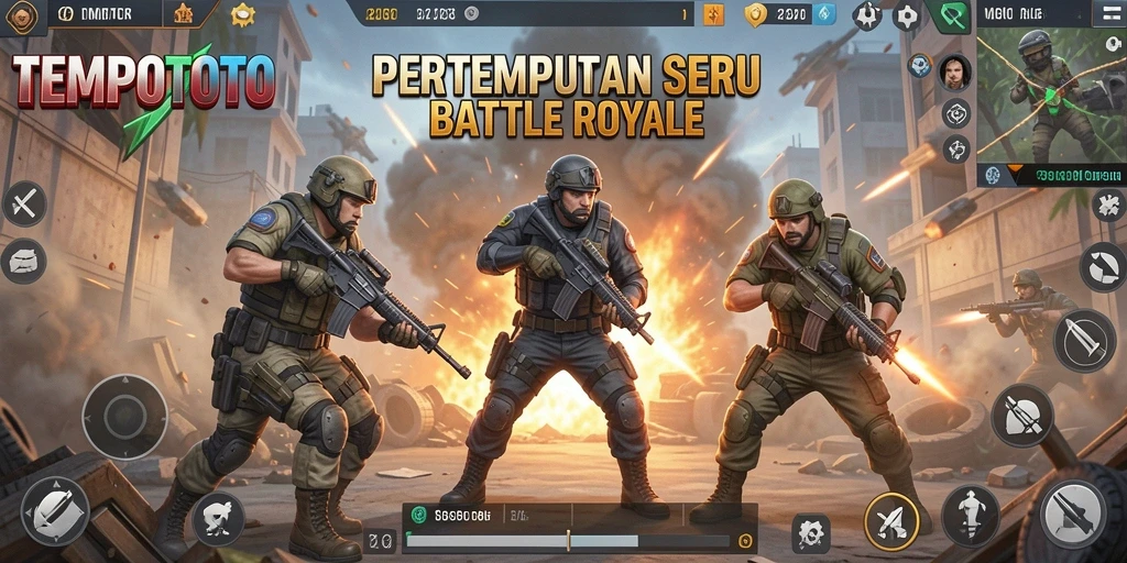 Gameplay intens dalam TEMPOTOTO yang menampilkan pertempuran Battle Royale.