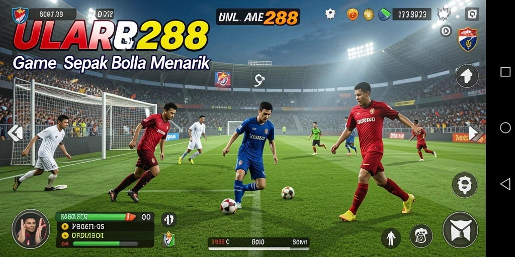 Tampilan gameplay seru ULAR288 saat berlaga di lapangan sepak bola.