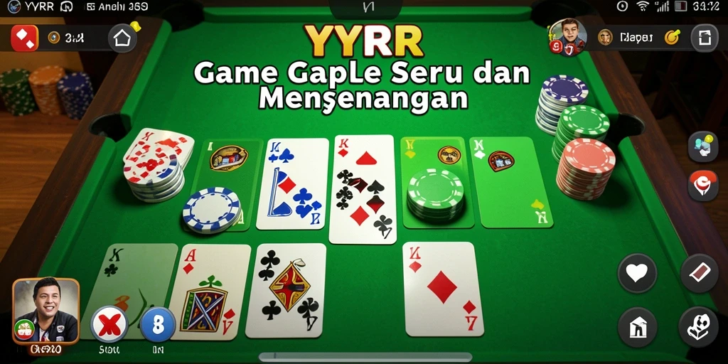 Screenshot game YYRR menampilkan pemain sedang bersaing dalam Gaple.